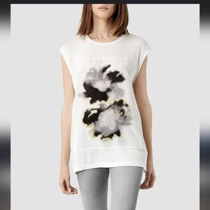All Saints Aura Top Printed T-Shirt Size small